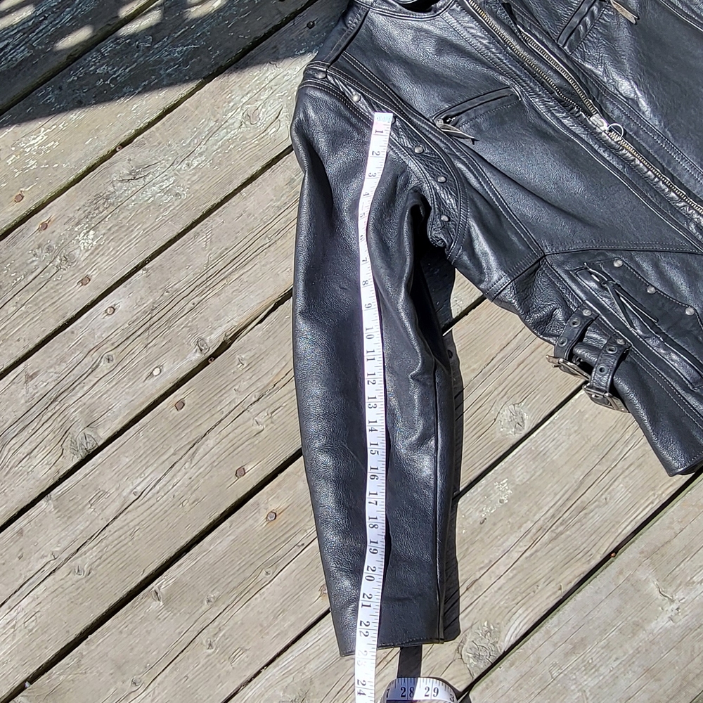 Women's Black Leather Jacket - Picture 8 of 16